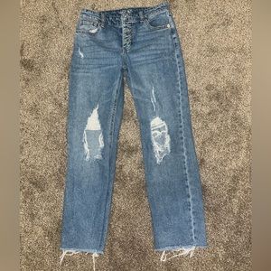 High rise straight leg jeans